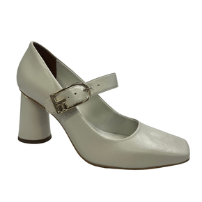 Scarpin Jorge Bischoff Feminino Branco Salto Alto Couro