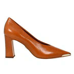 Scarpin Jorge Bischoff Feminino Caramelo Couro Caseinado