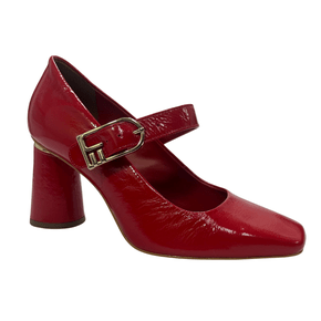 Scarpin Jorge Bischoff Feminino Vermelho Salto Alto Couro