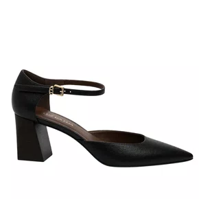 Scarpin Luz da Lua Feminino Salto Bloco Cacau Couro