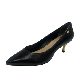 Scarpin Luz da Lua Preto Couro 