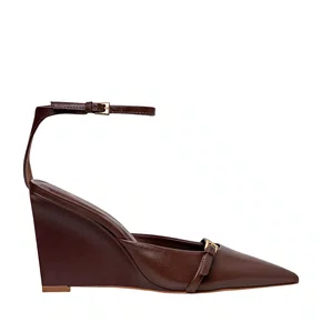 Slingback Carrano Feminino Marrom Brunette Couro 