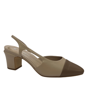 Slingback Carrano Feminino Mocha Salto Bloco Couro 