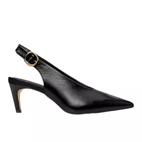 Slingback Carrano Feminino Salto Fino Preto Couro