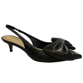 Slingback Cecconello Feminino Laço Café Couro
