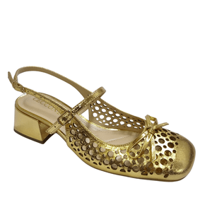 Slingback Cecconello Feminino Salto Baixo Off White