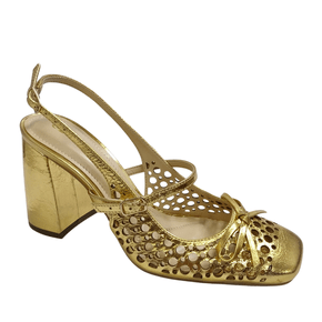 Slingback Cecconello Feminino Salto Bloco Off White 