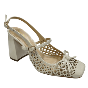 Slingback Cecconello Feminino Salto Bloco Off White 