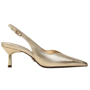 Slingback Jorge Bischoff Feminino Dourado Couro