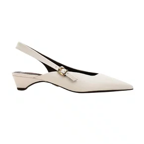 Slingback Jorge Bischoff Feminino Off White Couro