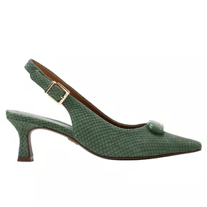 Slingback Jorge Bischoff Feminino Verde Bambu Couro