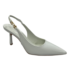Slingback Santa Lolla Feminino Salto fino Branco Couro