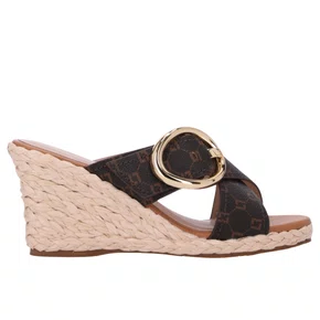 Tamanco Anabela Luz da Lua Feminino Mocca Amendoa 