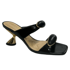 Tamanco Cecconello Feminino Salto Médio Preto Couro