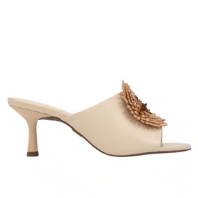 Tamanco Jorge Bischoff Ráfia Off White Marrom Couro