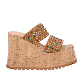 Tamanco Plataforma Luiza Barcelos Feminino Caramelo Couro