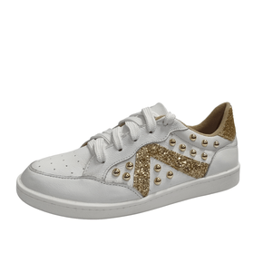 Tênis Berti Maria Branco Natural Preto Couro 