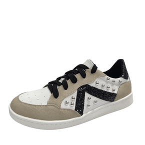 Tênis Berti Maria Branco Natural Preto Couro 