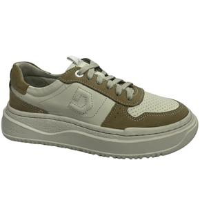 Tênis Democrata Feminino Block Bege Off White Couro 