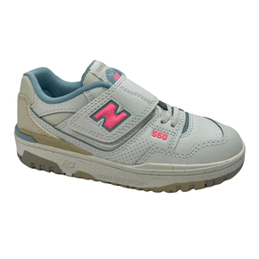 Tênis New Balance 550 Infantil Branco Rosa Couro
