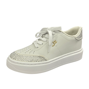Tênis Jorge Bischoff Branco Strass Couro 