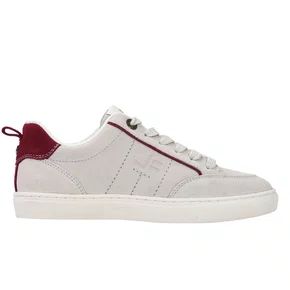 Tênis Jorge Bischoff Feminino Cinza Bordo Couro Camurça