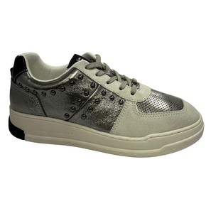 Tênis Jorge Bischoff Feminino Prata Tachas Couro