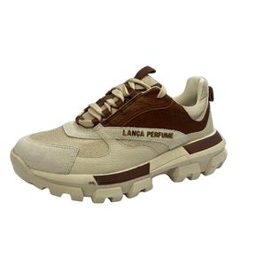 Tênis Lança Perfume Feminino Chocolate Bege Couro 
