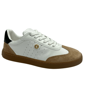 Tênis Luz da Lua Feminino Nocciola Branco Preto Couro