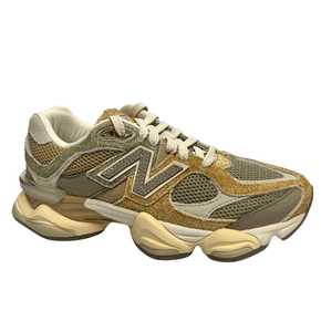Tênis New Balance Feminino 9060 Bege Verde Musgo Marrom Couro Camurça