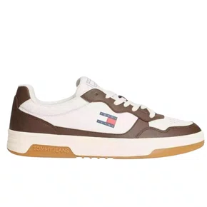 Tênis Tommy Hilfiger Masculino Branco Marrom Couro