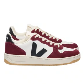 Tênis Veja Feminino V-10 Leather White Black Amarante