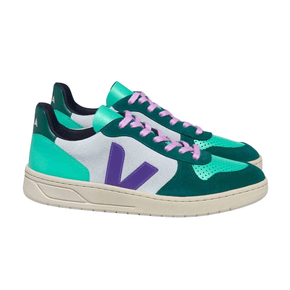 Tênis Veja Feminino V-10 Multico Swan Purple Pierre Couro Camurça
