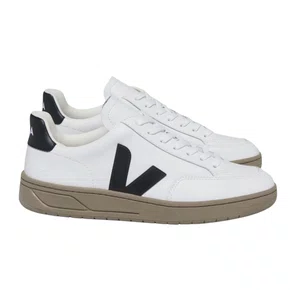 Tênis Veja Feminino V-12 Leather Extra White Black Dune