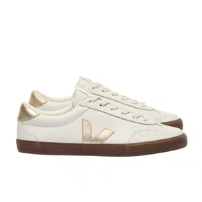 Tênis Veja Volley Feminino White Platine Bark Couro