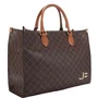 Bolsa Jorge Biscgoff Feminina  Shopping Monograma Marrom Caramelo Amêndoa