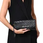 Bolsa Jorge Bischoff Clutch Feminina Matelassê Preto Couro