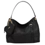 Bolsa Jorge Bischoff Feminina Grande 2 em 1 Hobo Preto Couro