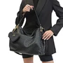 Bolsa Jorge Bischoff Feminina Grande 2 em 1 Hobo Preto Couro
