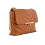 Bolsa Jorge Bischoff Feminina Matelassê Caramelo Couro - Pequena