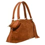 Bolsa Jorge Bischoff Feminina Tote Marrom Caramelo Couro Croco Camurça
