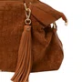 Bolsa Jorge Bischoff Feminina Tote Marrom Caramelo Couro Croco Camurça