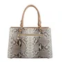 Bolsa Jorge Bischoff Feminina Tote Nude Natural Cobra Python