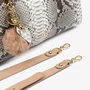 Bolsa Jorge Bischoff Feminina Tote Nude Natural Cobra Python