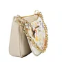 Bolsa Jorge Bischoff Feminina Transversal Infinita Florescer Off White Brulée Couro