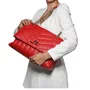 Bolsa Jorge Bischoff Feminina Vermelha Matelassê Couro - Grande 
