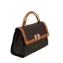 Bolsa Jorge Bischoff Feminino Satchel Marrom Monograma JB - Média 