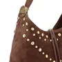 Bolsa Luiza Barcelos Feminina Café Camurça - Média