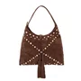 Bolsa Luiza Barcelos Feminina Café Camurça - Média