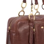 Bolsa Luiza Barcelos Feminina Café Couro - Média
